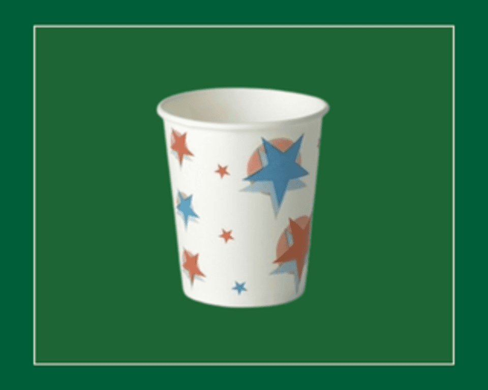 9oz Star Design Poly Coated Paper Cups
