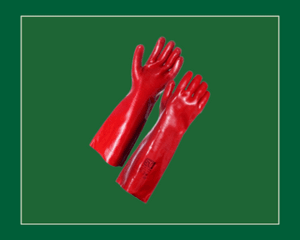 Red PVC Gauntlets 45 cm