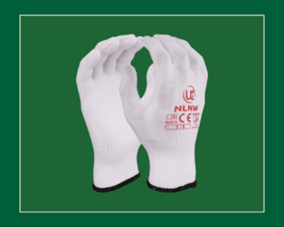 White Low Lint Nylon Gloves