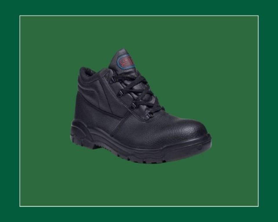 Chukka Black Safety Boots With Steel Toe Cap/Midsole