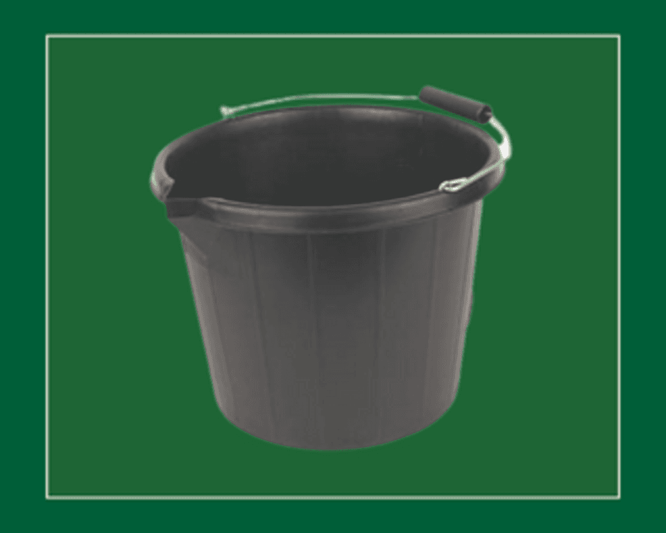 Black Plastic Builders Bucket