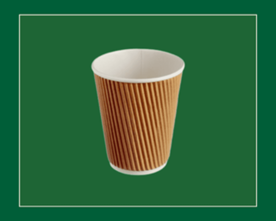 12oz Kraft Ripple Triple Layer Hot Drinks Cups 