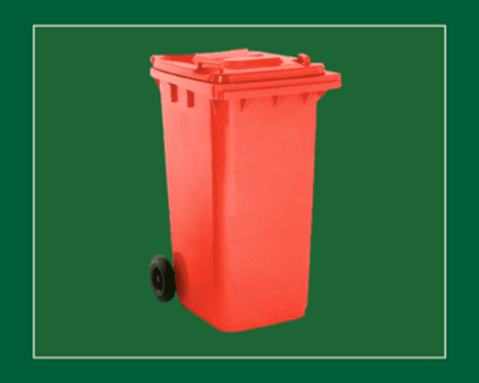 240L Red Wheelie Bin