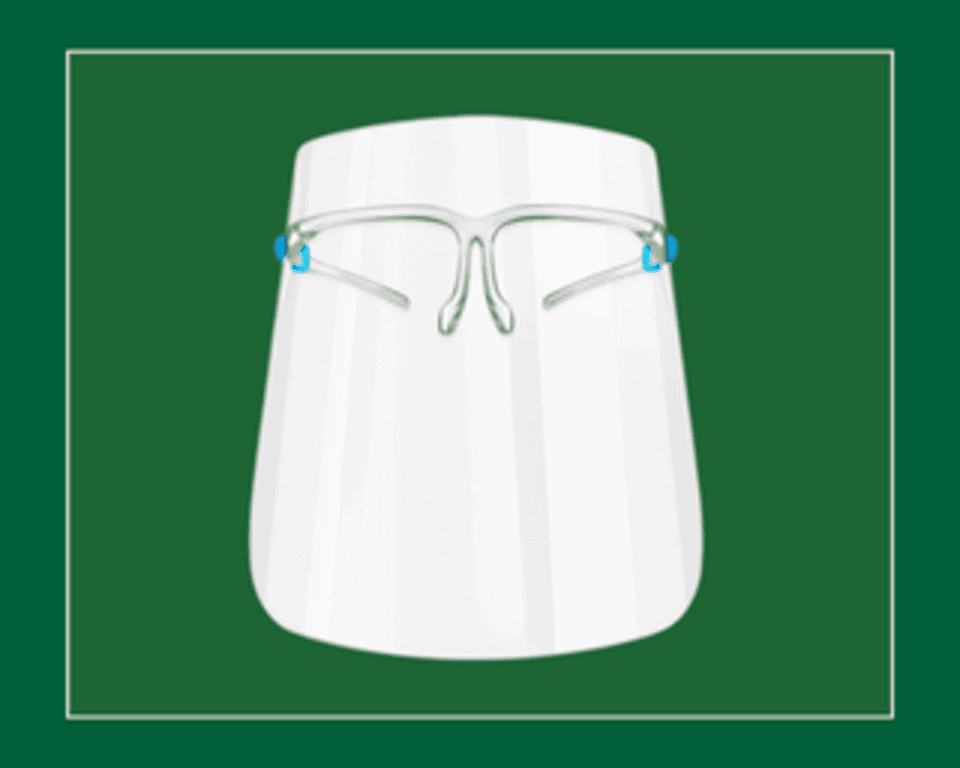 Face Shield with Glasses Frame