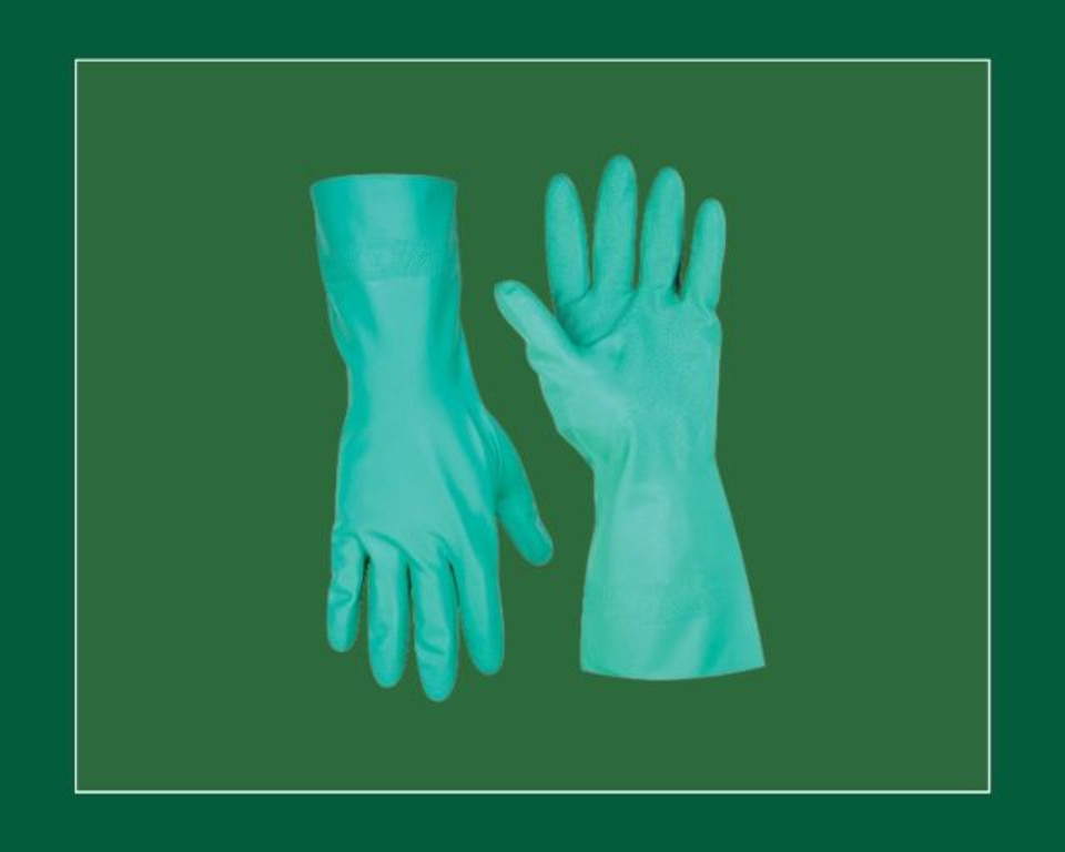 Green Premium Nitrile Chemical Gauntlet 13